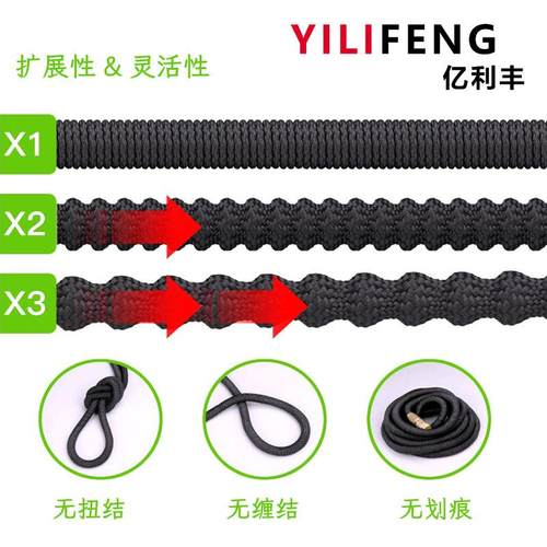 三倍伸水管3/4英连接器寸花园缩软INO管高压洗车浇花清伸缩洗水管