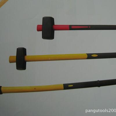 出口锻打头90M重型石工锤子倒装3KG大锤锤铁匠大榔头塑料C柄大防震