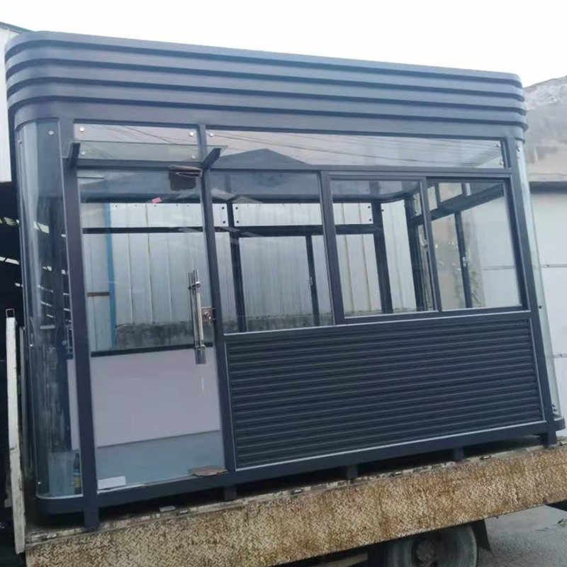 制做大型钢结构岗亭 企业工地活动机房防火机亭 金属雕花板大岗亭