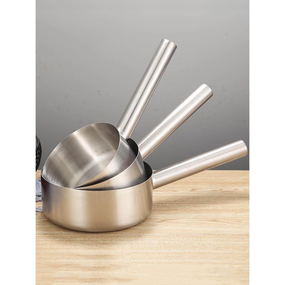 加厚不锈钢水勺平底厨房勺水壳家用水舀子大汤勺小锅舀水瓢短长柄