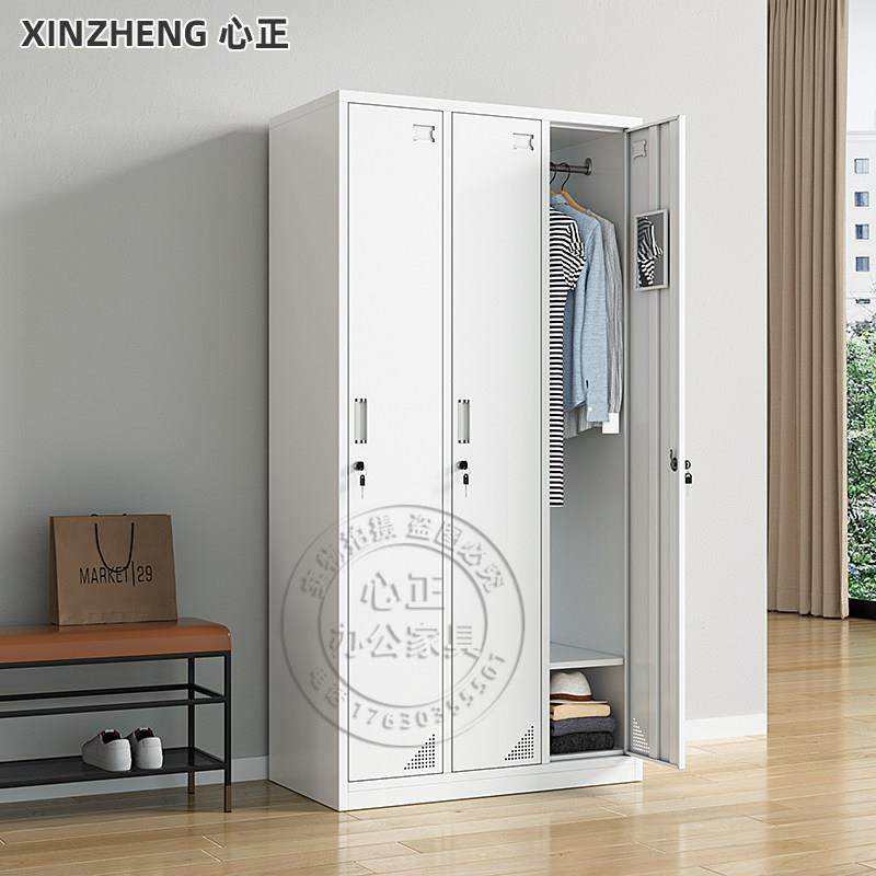 钢制三门更衣柜学校宿舍挂衣柜带锁存包收纳柜办公室多门换衣柜子,商业/办公家具,办公储物柜,淘宝优惠券,粉丝福利购,淘宝优惠卷