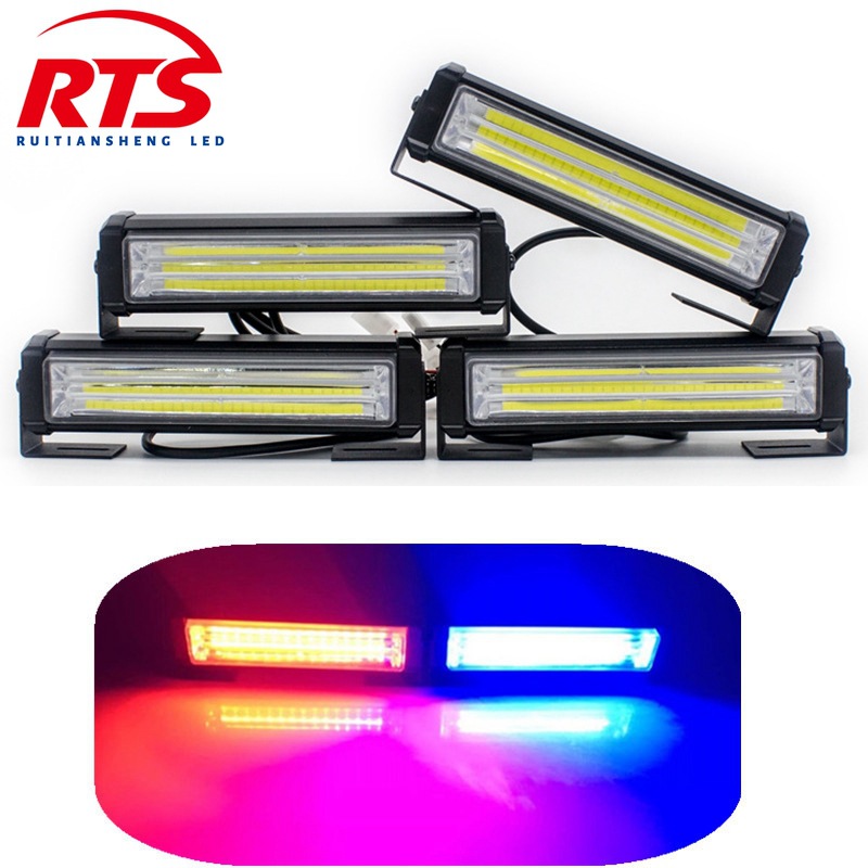 警示安全大功率爆闪灯 一拖2中网COB灯高亮频闪灯 汽车爆闪开道灯