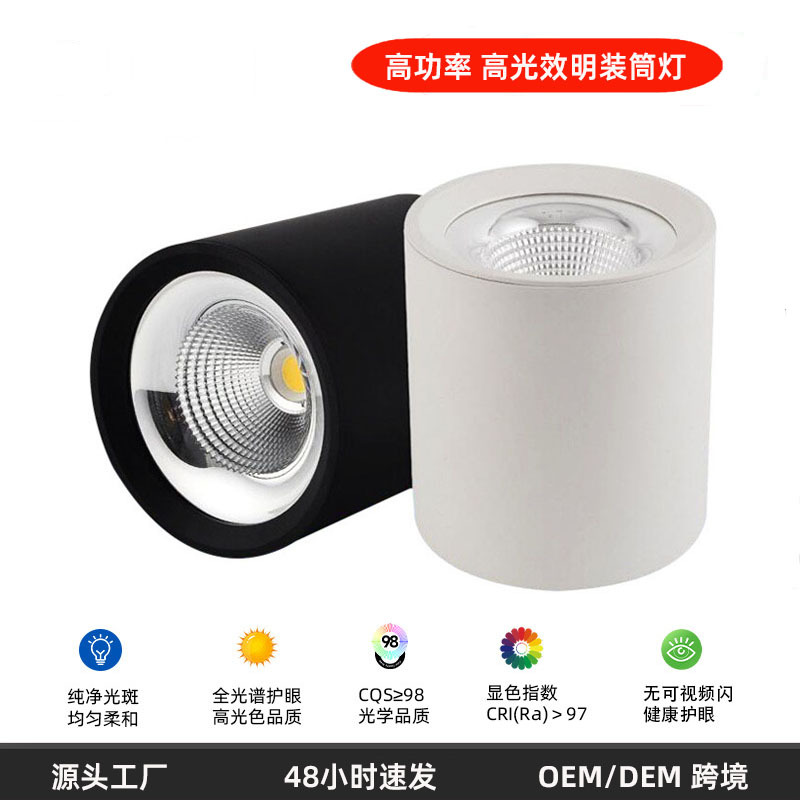 led筒灯10w15w25w35w45w圆形酒店商场家用服装店筒灯显色指数高
