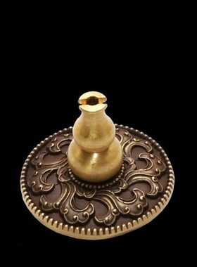 松吉仓  多功能整平器插香香炉卧香盘香线香都可用纯铜灰押葫芦插