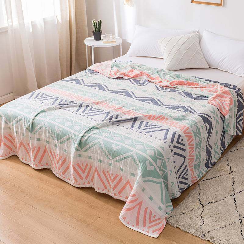 纯棉毛巾被单人毯子夏季儿童午睡毯盖被全棉三层纱布盖毯薄被双人