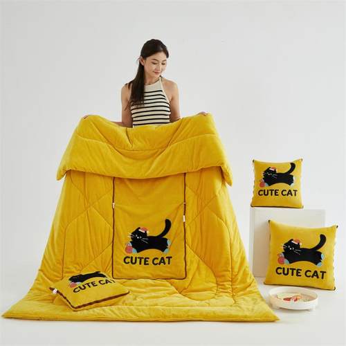 枕合被子两用加厚办公室M-240806折子叠午睡枕头毯二一抱沙发汽车