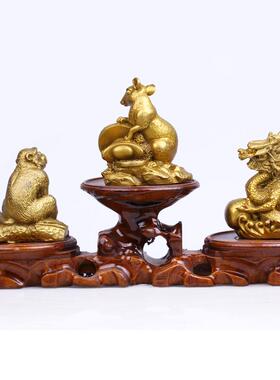 件铜鼠龙猴三合摆ysgjxw02子辰铜申十生肖家居二办公室装饰品工艺
