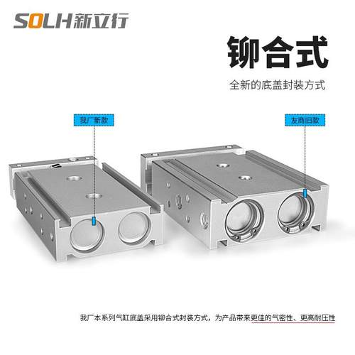 小110型双轴气缸双杆7T0R6CXSM1010/20/30/40/50/60/-5/10/125/15