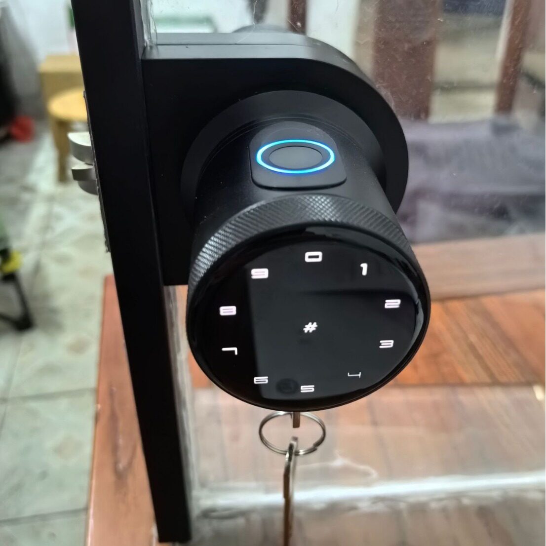 办公室玻璃门智能指纹密码感应锁