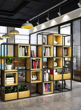 式办公美室隔置断架屏风民宿办公室物架酒店大77647厅隔断陈列展