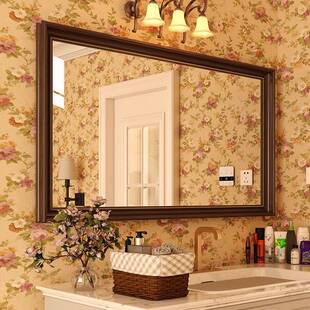 法式复古风轻奢镜子壁挂式挂墙卫生间厕所浴室镜卧室洗漱台化妆镜