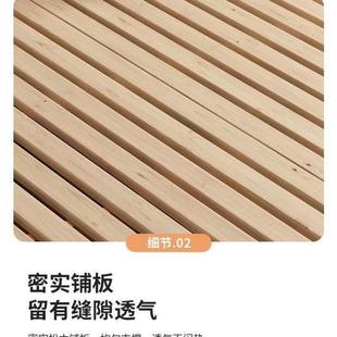 实人木2za6258日榻榻米床落地出租房折叠式床架现代双式排骨架卧室木板床