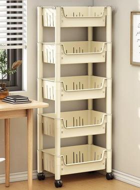 架置物架落地家用简多层带轮儿童具收纳书本玩收纳书架XED易移动