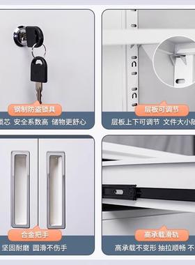 钢制文柜办件公收室资柜料财务凭证柜铁皮纳柜档案柜带锁矮柜SSW-