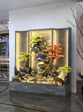 循环流水摆办件落地假山喷泉水景客厅公室装饰观公景61013173司幕