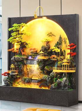 水幕墙酒流户水墙隔断喷泉假摆件客厅外别墅庭院山店景观鱼AL8138