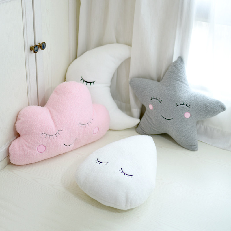 添言蜜语简约毛绒可爱云朵公主装饰抱枕沙发卧室客厅儿童床靠垫枕