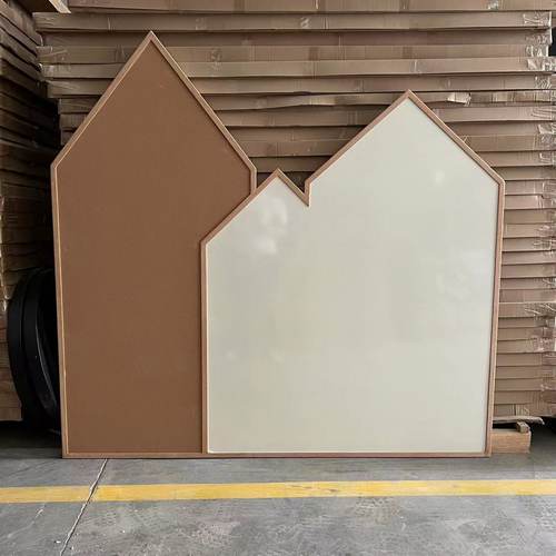 组合黑板柚木框软木绿色黑板白板哑光米黄吸磁挂式儿童房幼儿园涂