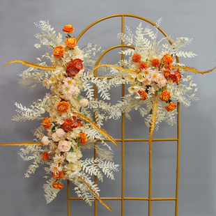 婚庆成品花艺点花绢花背景挂花条花路引花排花婚礼堂装饰花点花条