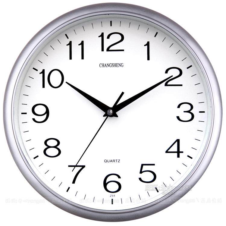 简约12寸静音挂钟客厅钟表创意石英钟墙钟挂表田园