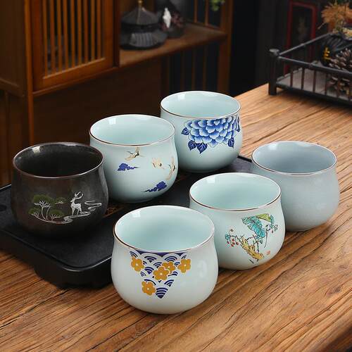 家用茶渣缸茶洗现代建水钵型过滤茶艺桶水孟中小号杯水洗零配件礼
