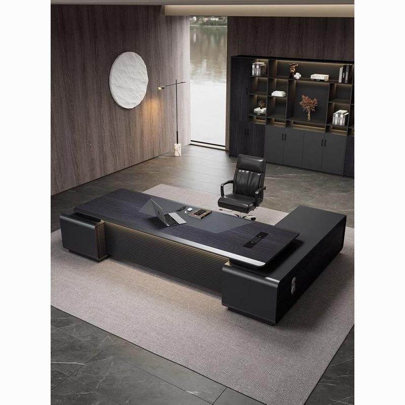 烤漆老板桌办公桌椅组合轻奢高级感简约现代总裁董事长经理大班台