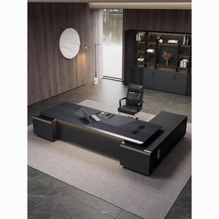 烤漆老板桌办公桌椅组合轻奢高级感简约现代总裁董事长经理大班台