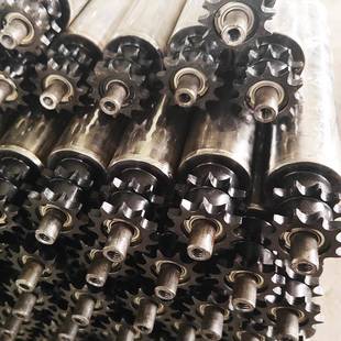 镀锌带滚轮不锈钢托辊主从动托辊双链轮流水线输送带无动力滚筒