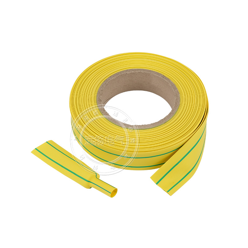 低压1kv黄绿双色热缩管 接地线绝缘套管 黄绿热收缩管标识绝缘管