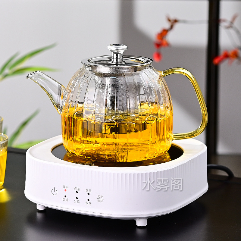 高硼硅玻璃茶壶泡茶套装家用电陶炉煮茶器钢漏内胆泡耐热耐高温