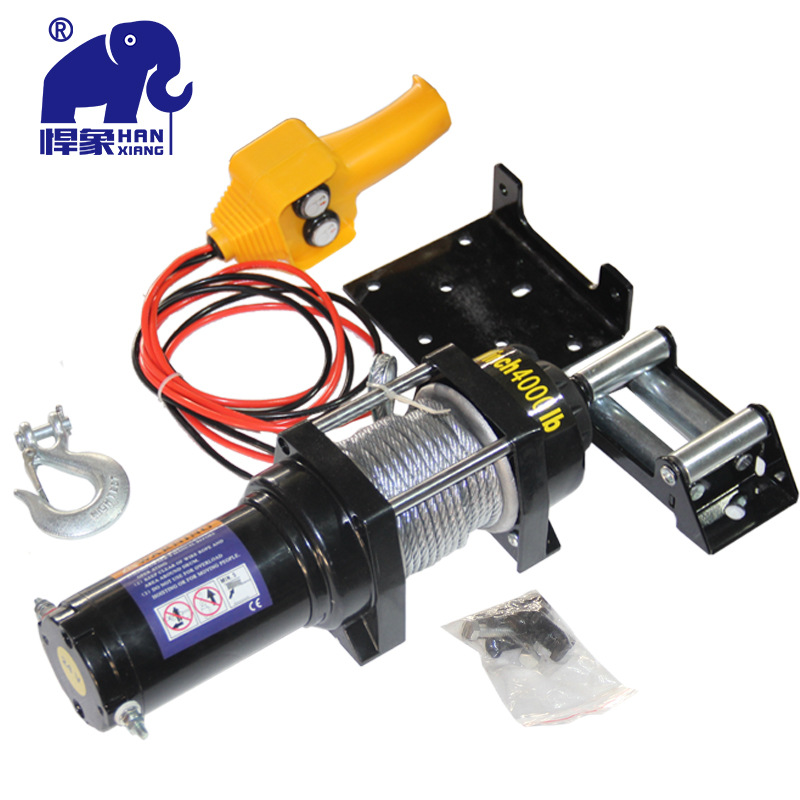 批发汽车绞盘12v24v绞盘越野车自救钢丝绳牵引器拖车车载电动绞盘