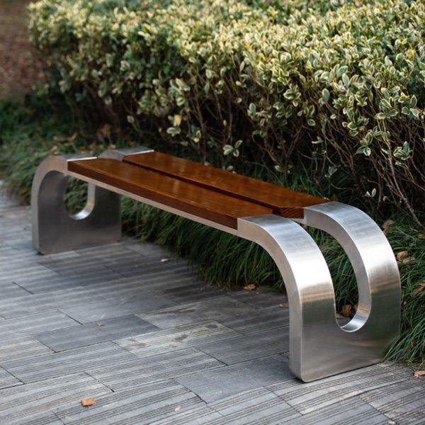 不锈钢公园椅子户外长椅防腐木长条凳园林座椅简约休闲巴罗椅定制,住宅家具,公园椅,淘宝优惠券,粉丝福利购,淘宝优惠卷