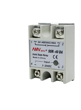 SSR-40 DA 40A DC 3-32V到AC 24-480V SSR固态继电器