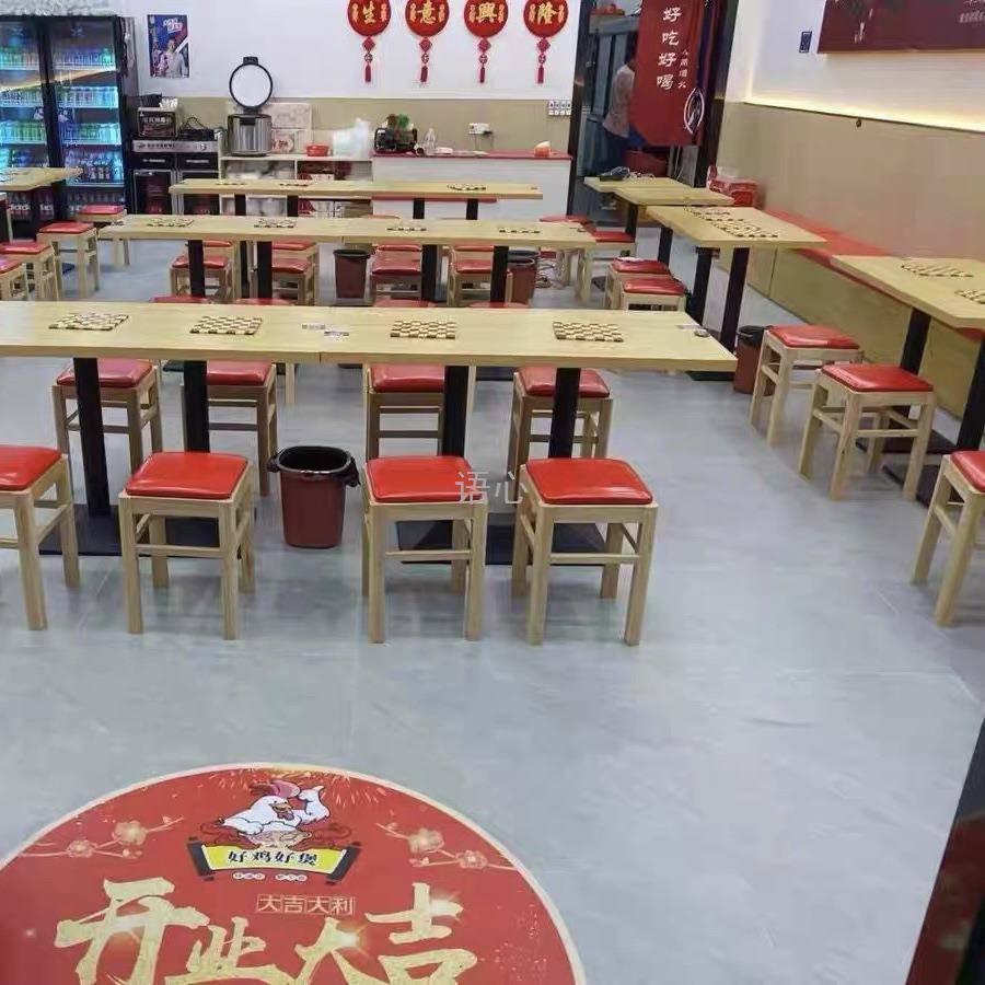 软包凳方子凳实木商用吃凳小店凳子快餐凳店靠墙凳子餐饮凳QXD小