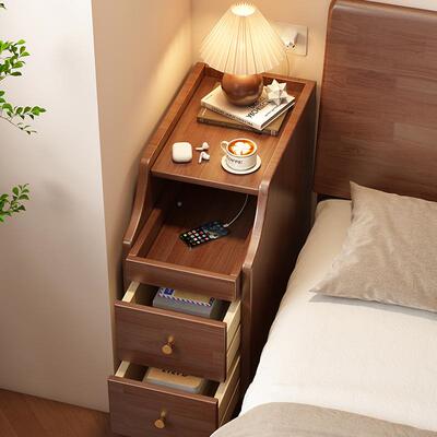 极窄NBQ床头小型超c窄m公分床边夹子缝窄纳实木床头置物