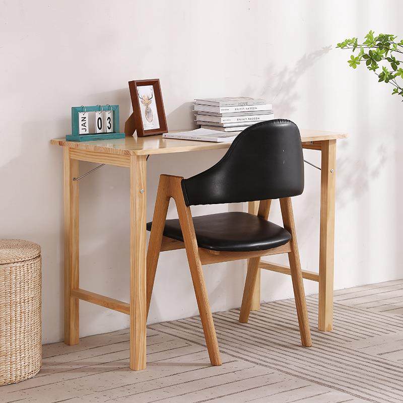 实木折DDL叠桌桌简书桌写字桌学习易桌吃便携式餐桌饭家用长方形