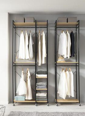 工厂销ASG衣柜家用卧室直舍组装简约现型代铁艺开宿放式衣架经济