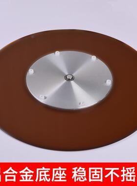 桌转盘钢化玻璃饭店大面圆桌茶色玻55808璃转盘底座餐圆台面桌转