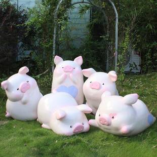 装户外卡通萌20929猪雕商塑玻璃钢园区坪场店草铺幼儿园饰可爱猫