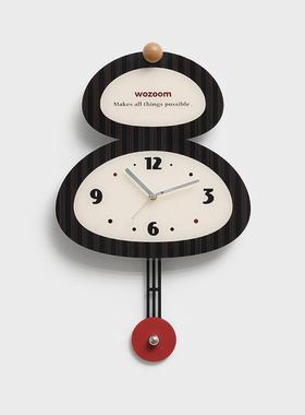 OZOOM屋准免打孔意客厅挂钟表205新W款现代轻2奢创家用QVR装饰墙