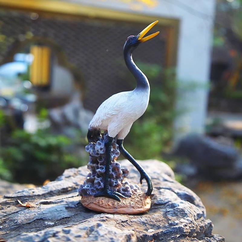户外庭假山流塑水仙鱼池装饰院鹤TSF摆件丹顶鹤雕水池喷泉造景景