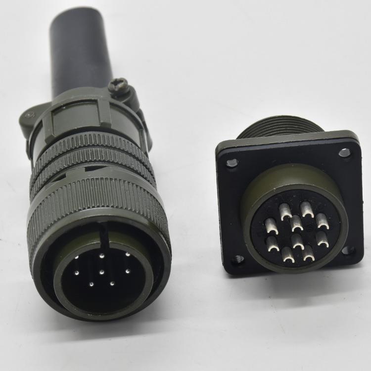 防水连器M3106A18-11P公直头配套MS3102A8-LEU1S方形母接座航空插