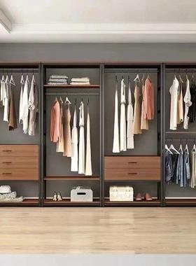 步XLL入层式衣柜开放衣帽架子式落地衣间架家用简易带抽屉收纳双