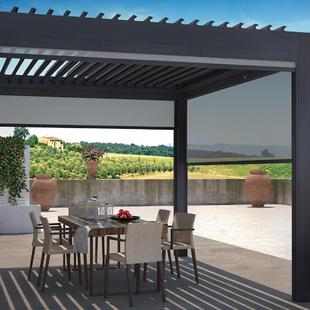 户凉外升亭阳台防风遮阳帘遮光隔窗帘酒店智能降电热NCU动防风卷