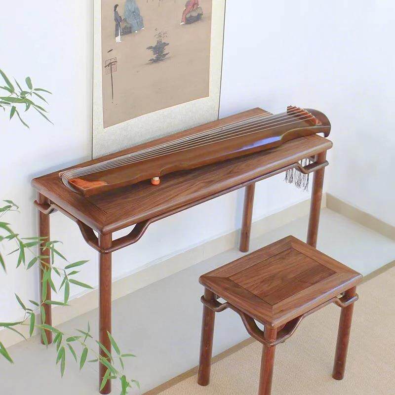 古琴桌专业新中架式仿木古榫756卯实榆木家具古琴古凳琴琴桌琴台