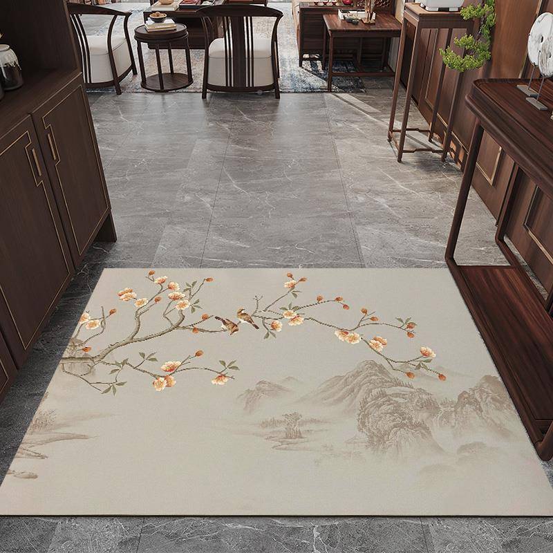 MMV进PVC入户门门地垫新中式免洗用地毯可裁剪玄关大门家口脚垫