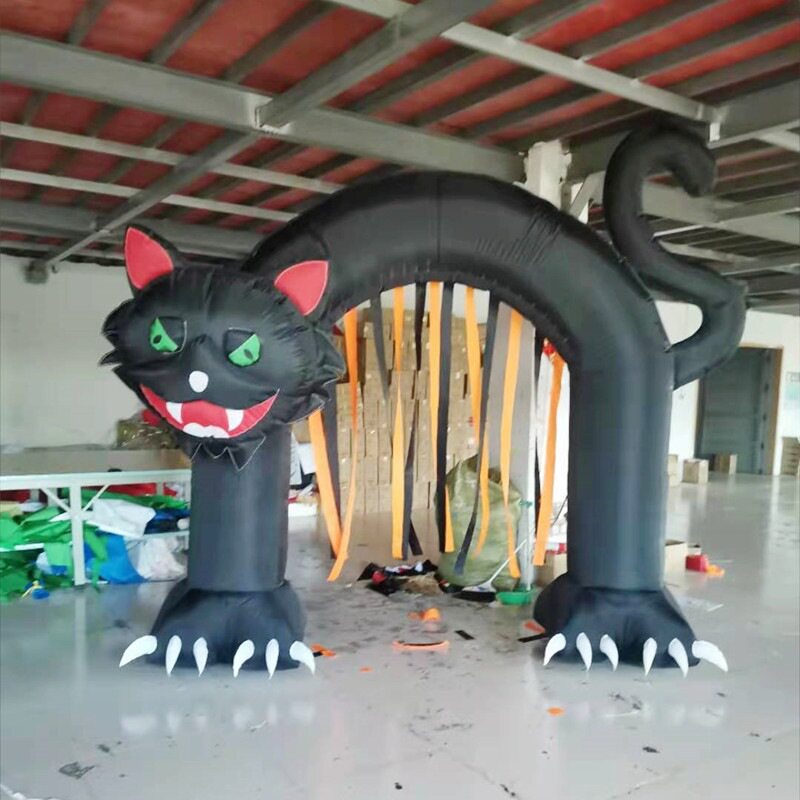 万圣节大型装饰蜘蛛南瓜灯气模充气鬼节黑猫拱门商场酒店门口布置