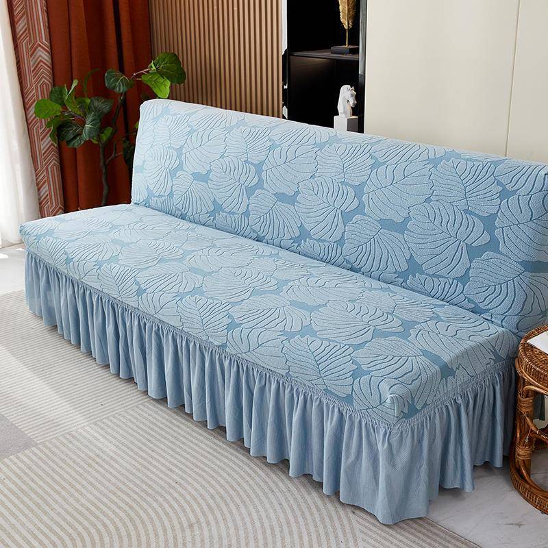 S588加厚叶易边裙摆款简懒人荷卍能无扶手折床叠沙发NFW套罩全包