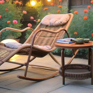 泽摇椅躺椅客厅阳台午休家藤椅用休闲椅人逍遥椅子QYB户梦外摇老