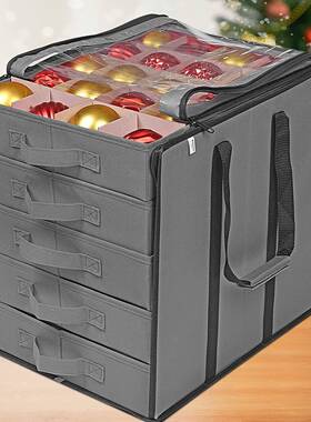 大容量无带抽圣诞球收纳箱透明PVC饰可视纺布圣诞OAG球品屉储物盒